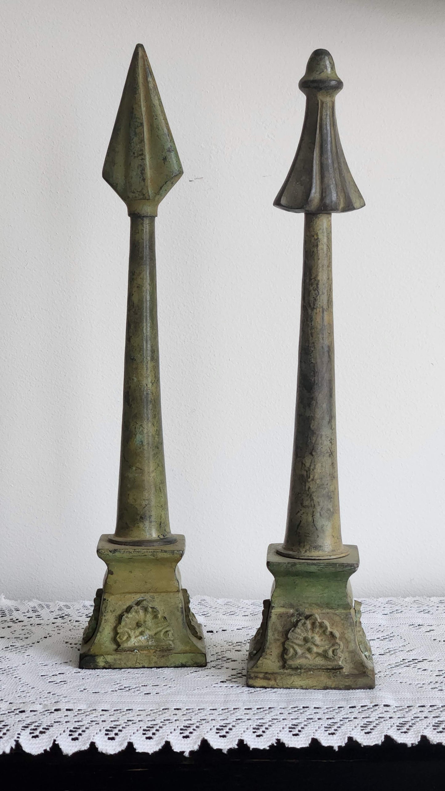 Vintage Cast Metal Architectural Finials (Pair)