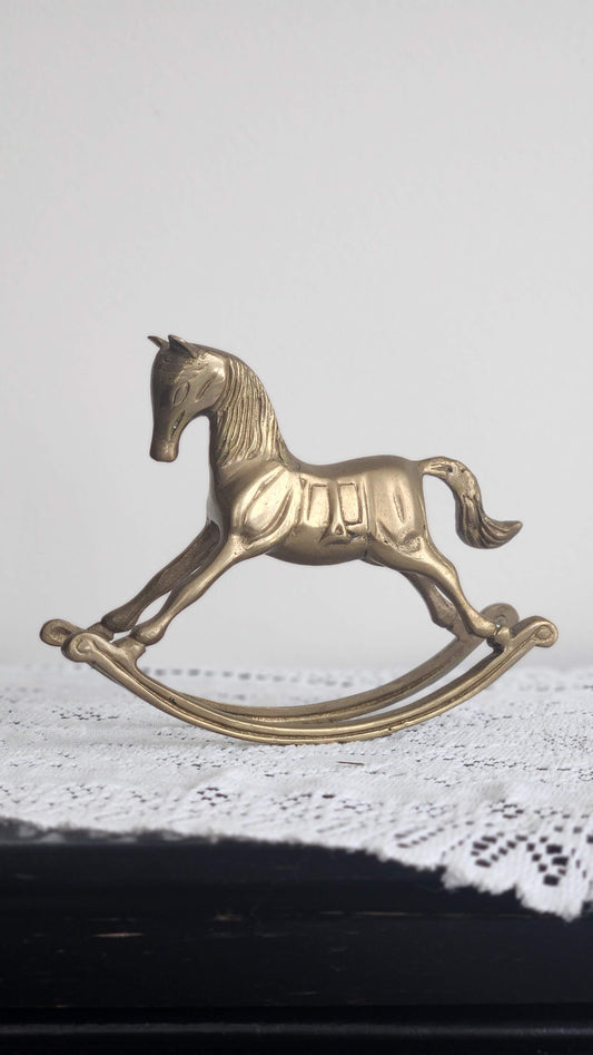 Small Brass Rocking Horse