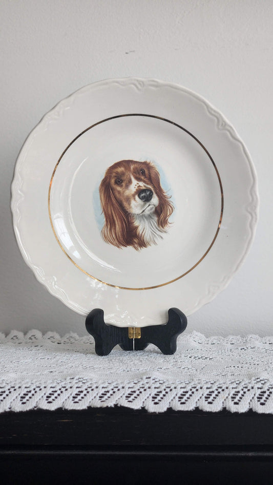 Vintage 9 1/2" Springer Spaniel Plate by Conrad Crafters