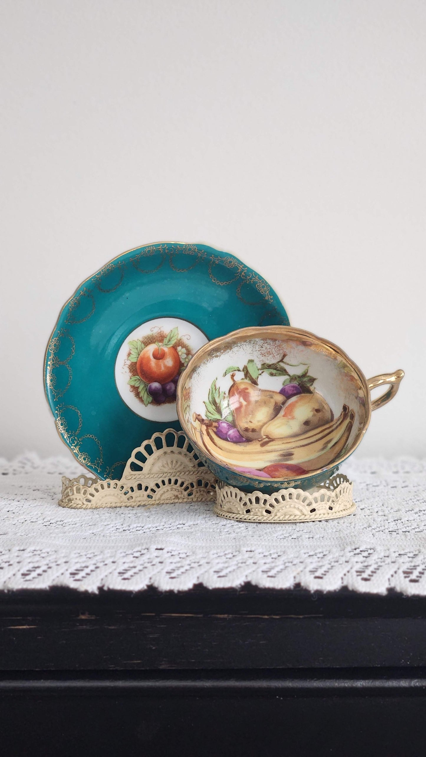 Green Tea Cup Royal Sealy China Fruit Teacup