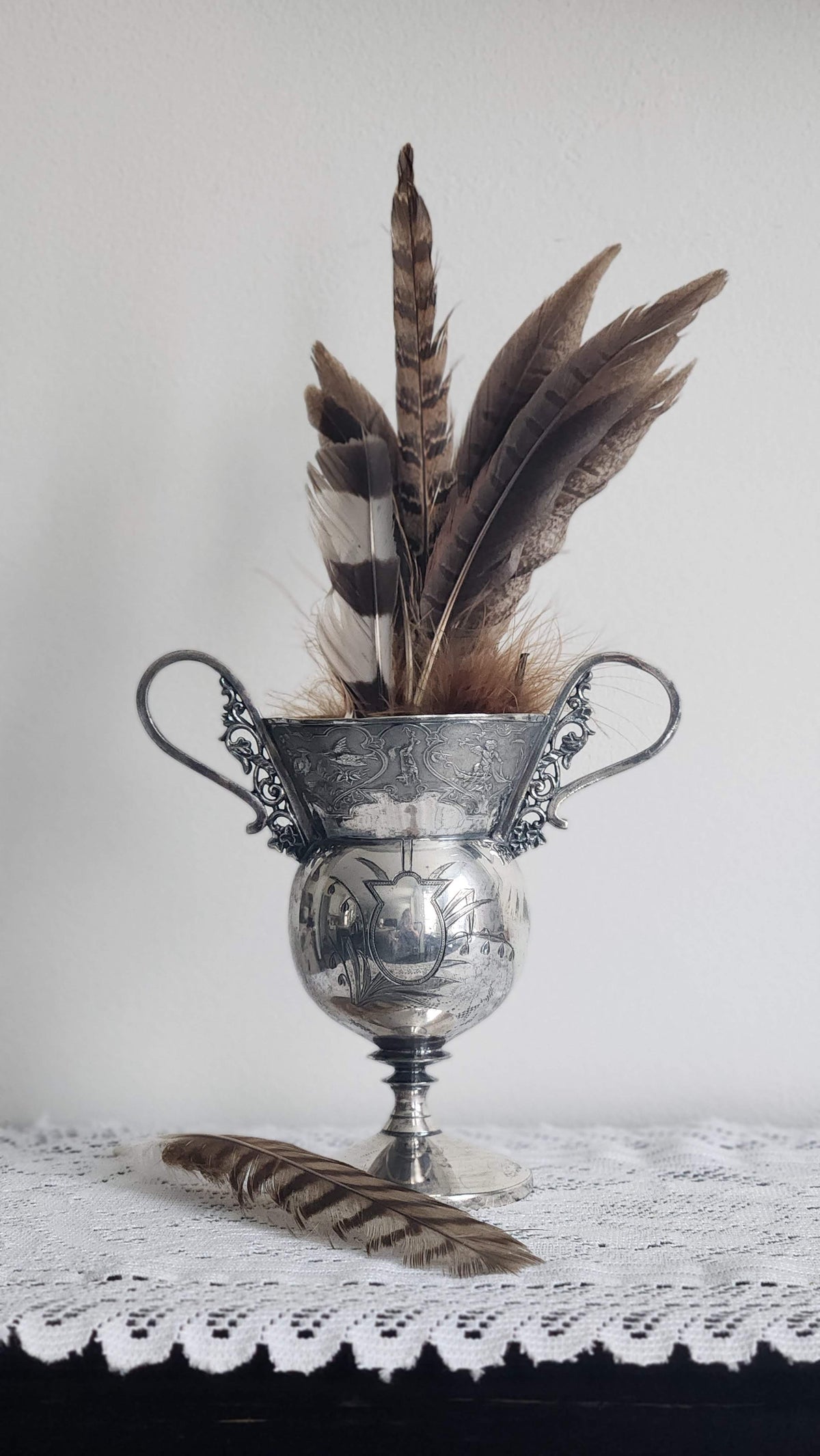 Rogers Triple Plate Two-Handled Trophy with Etched Detail