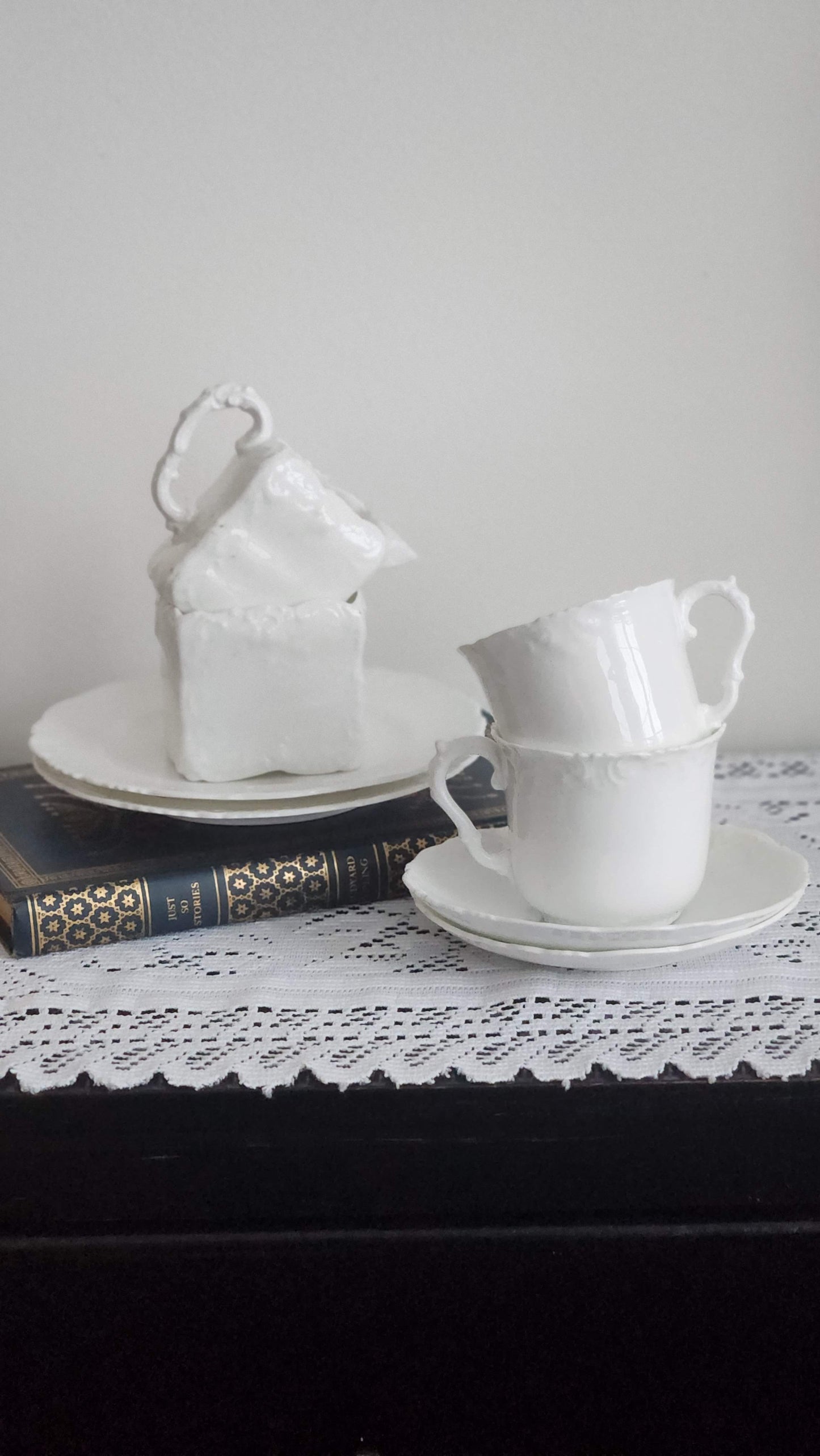 Bisto England Demitasse Tea Set - Late Victorian Bone China
