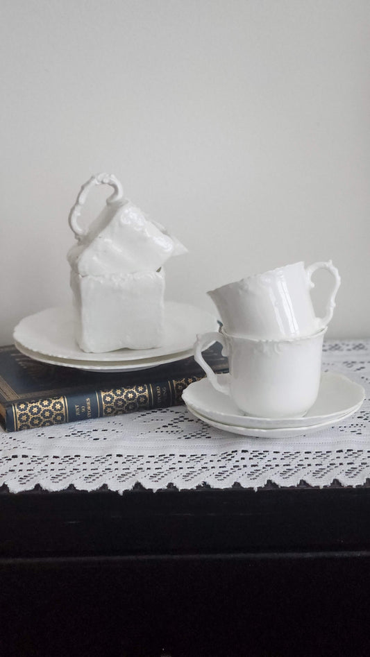 Bisto England Demitasse Tea Set - Late Victorian Bone China