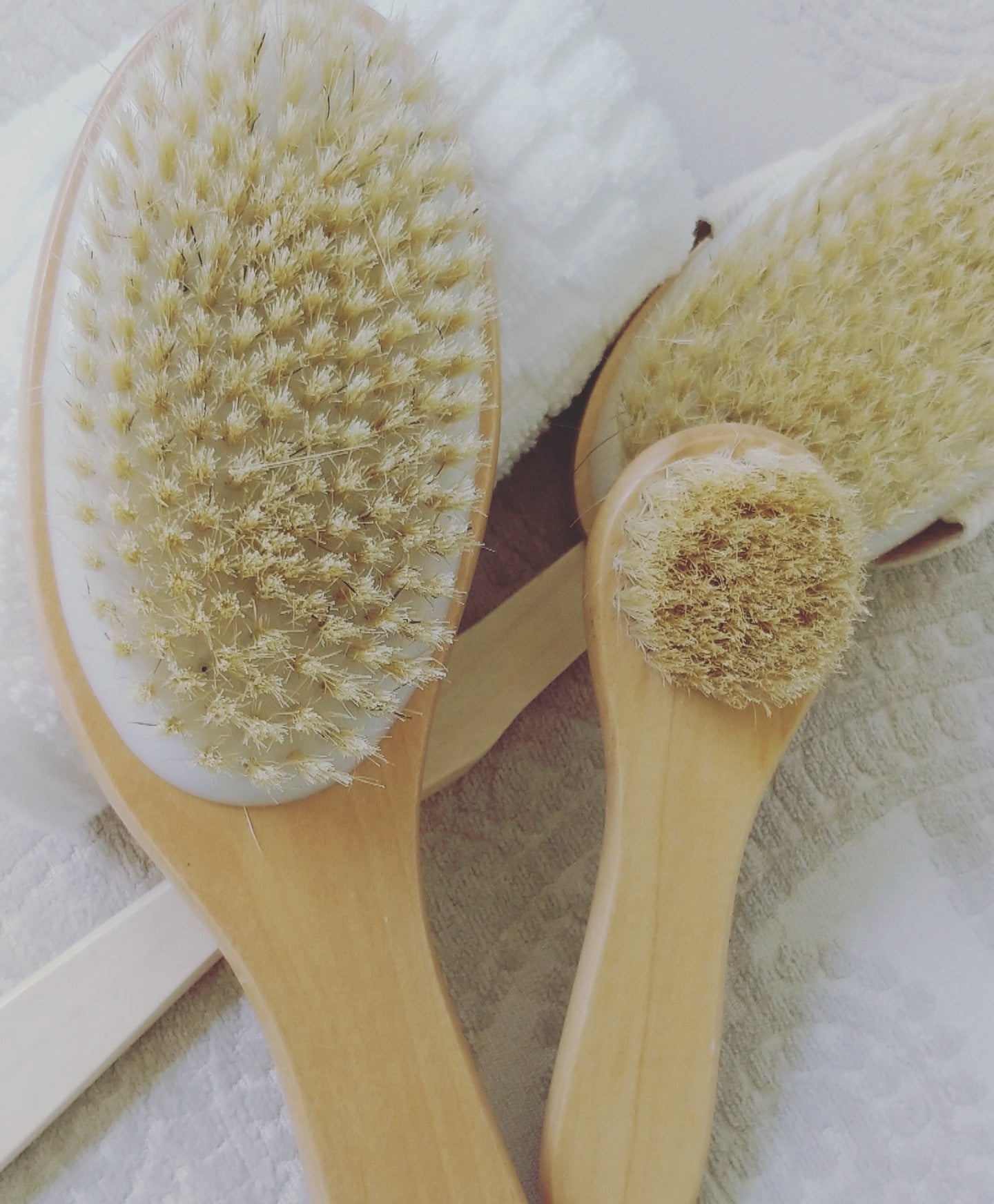 Natural Bristle Long Handle Body Brush (2 Part) Dry/Wet Brush