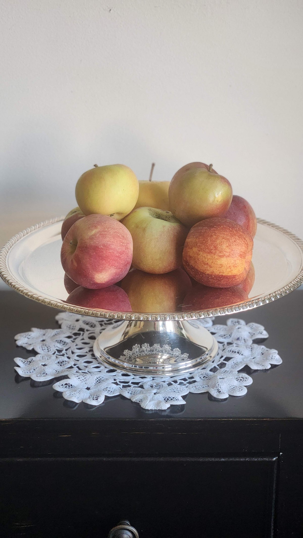 Vintage Silverplate Pedestal Cake Stand | Gadroon Edge Cake Plate