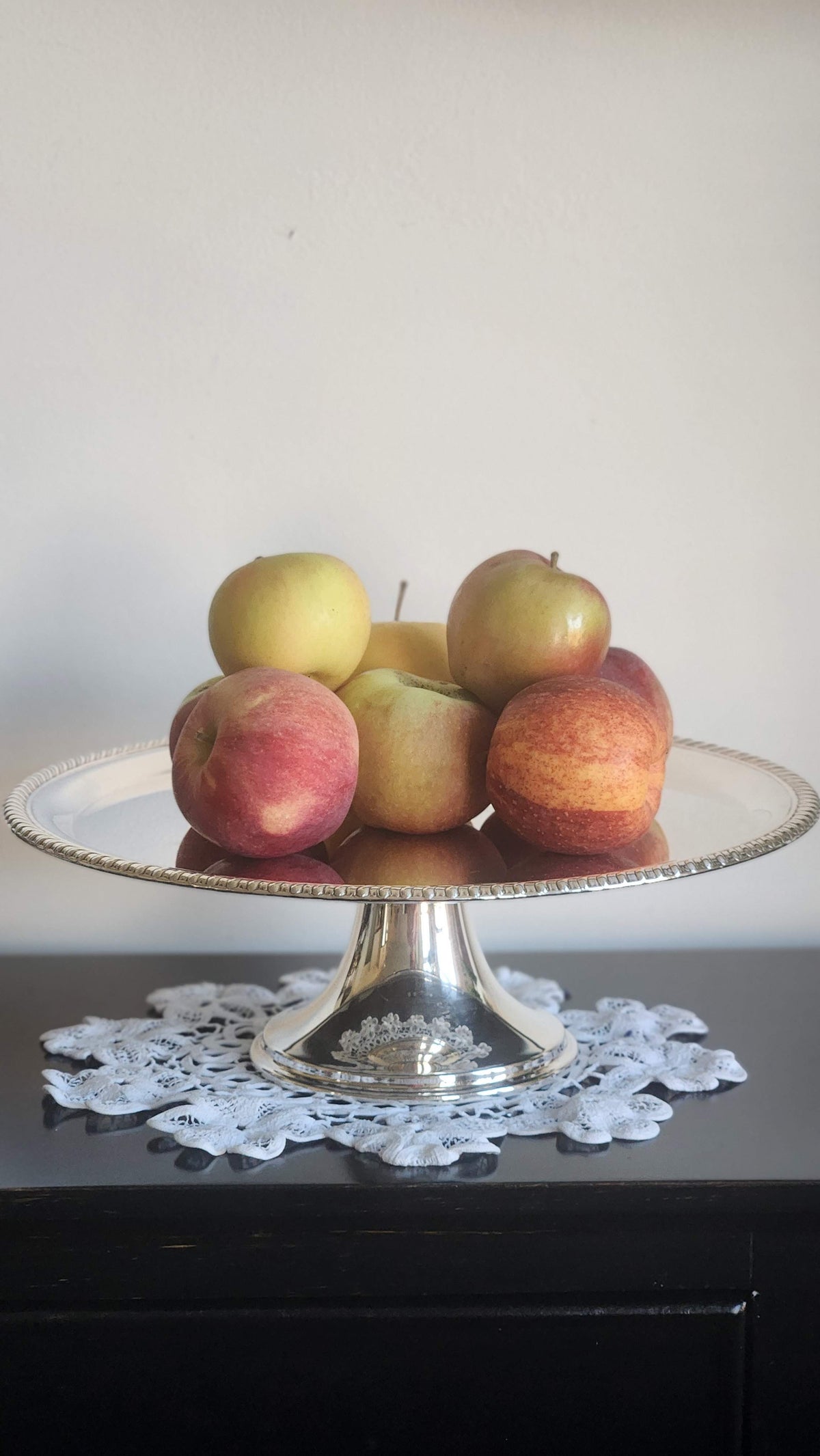 Vintage Silverplate Pedestal Cake Stand | Gadroon Edge Cake Plate